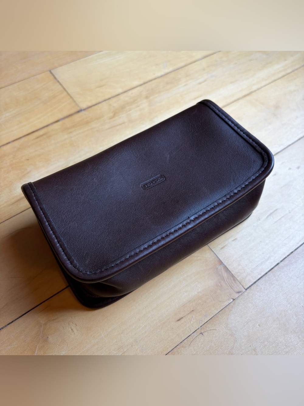 COACH Chubby Case #6925 Mahogany Leather Makeup Storage Bag Organizer VTG 90s
